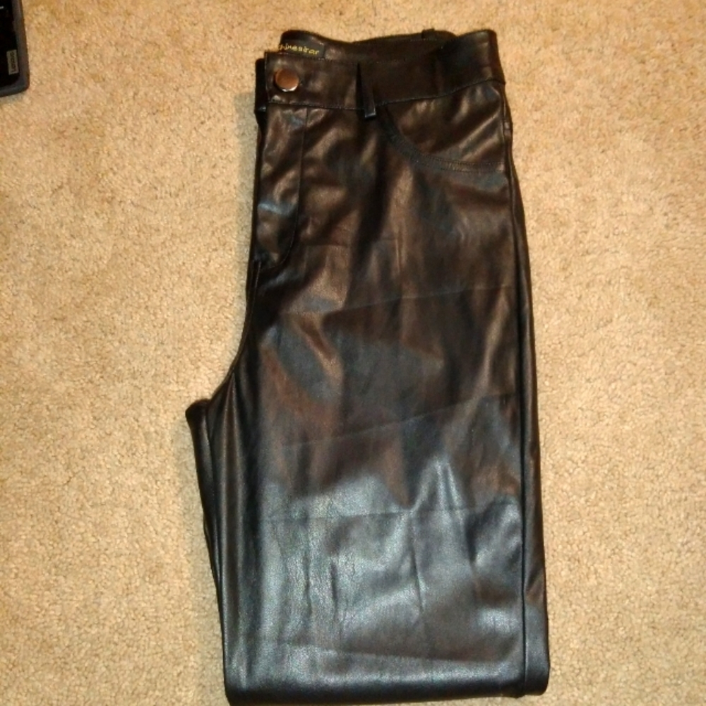 Faux leather pants